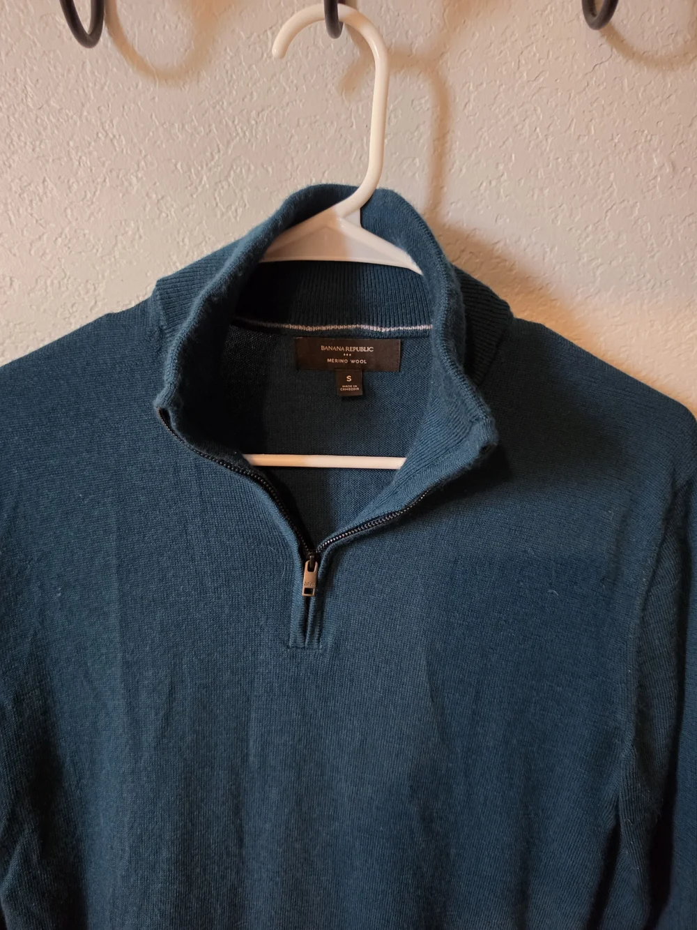 Banana Republic Dark Teal Zip-Neck Men's Sweater